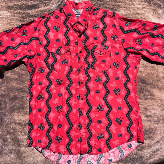 Wrangler Button Up - L/XL (17 1/2)(Short Sleeve)