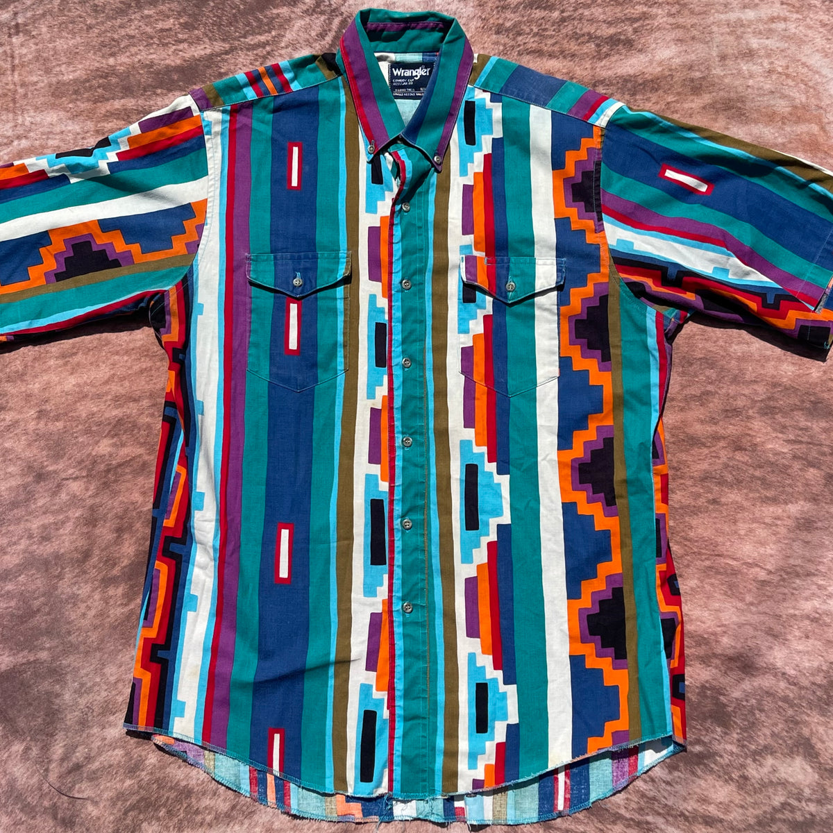 Wrangler Button Up - M/L (16 1/2)(Short Sleeve)