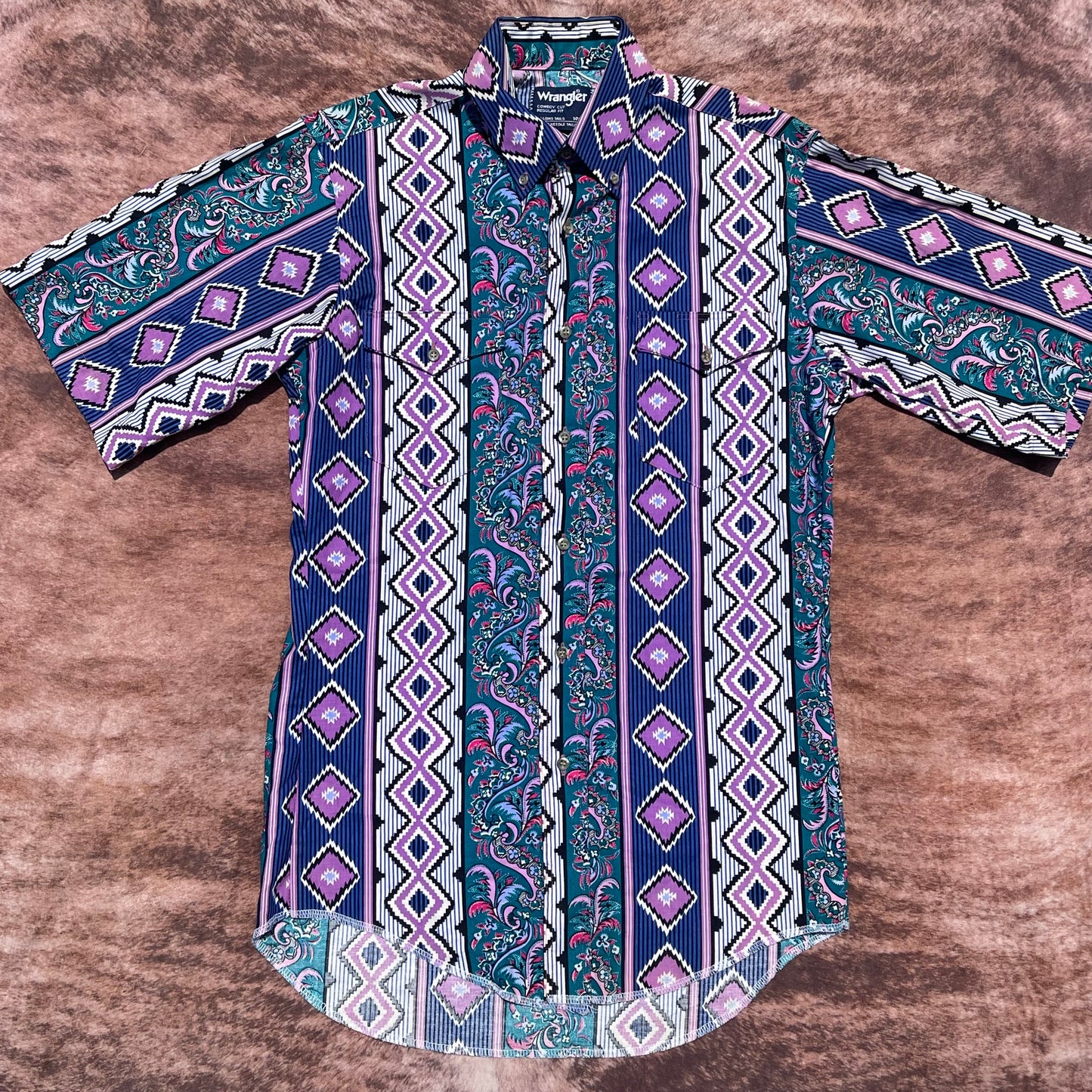 Wrangler Button Up - Tighter Fitting Small (14 1/2)(Short Sleeve)