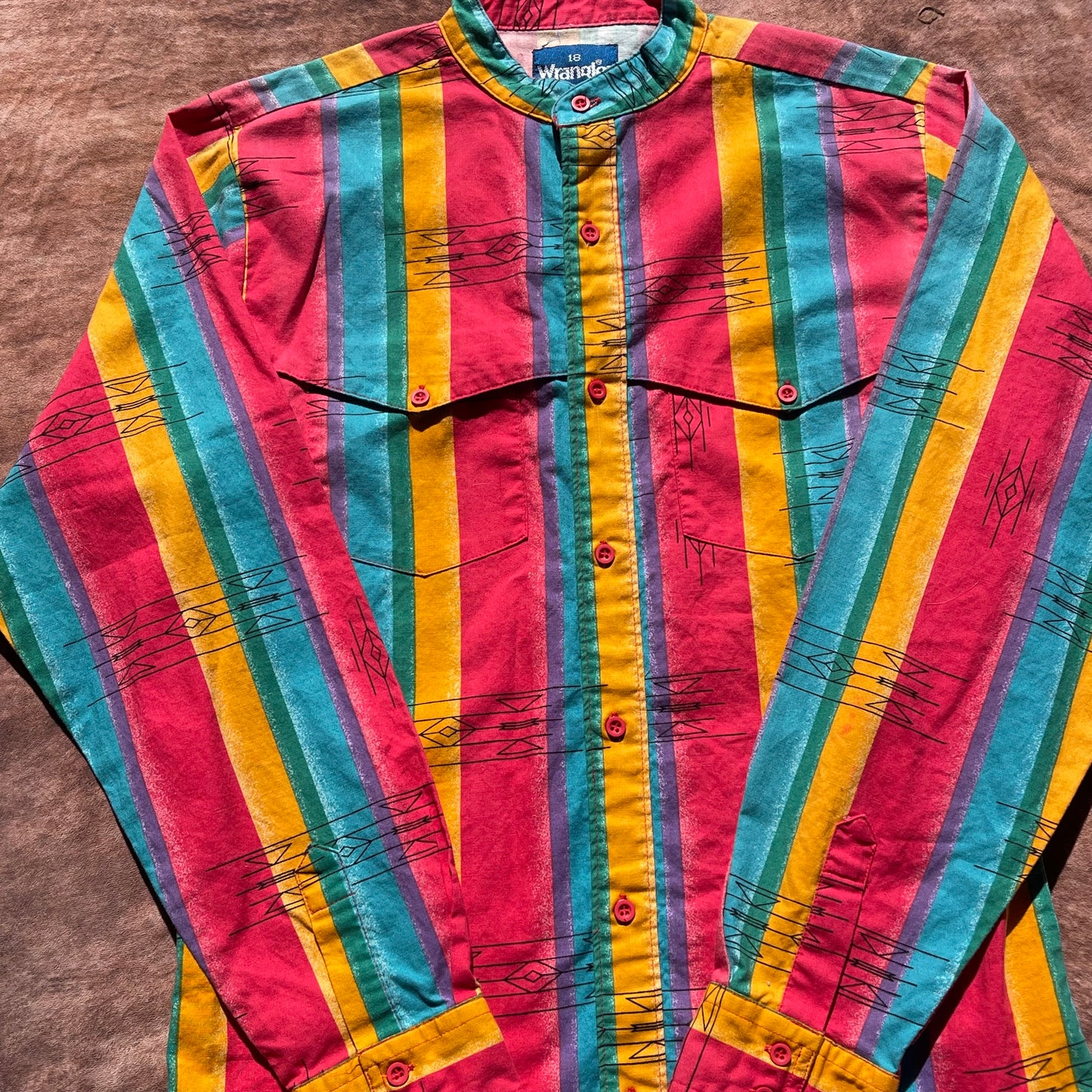 Wrangler Button Up - Youth 18 fits Adult XS (Banded Collar)