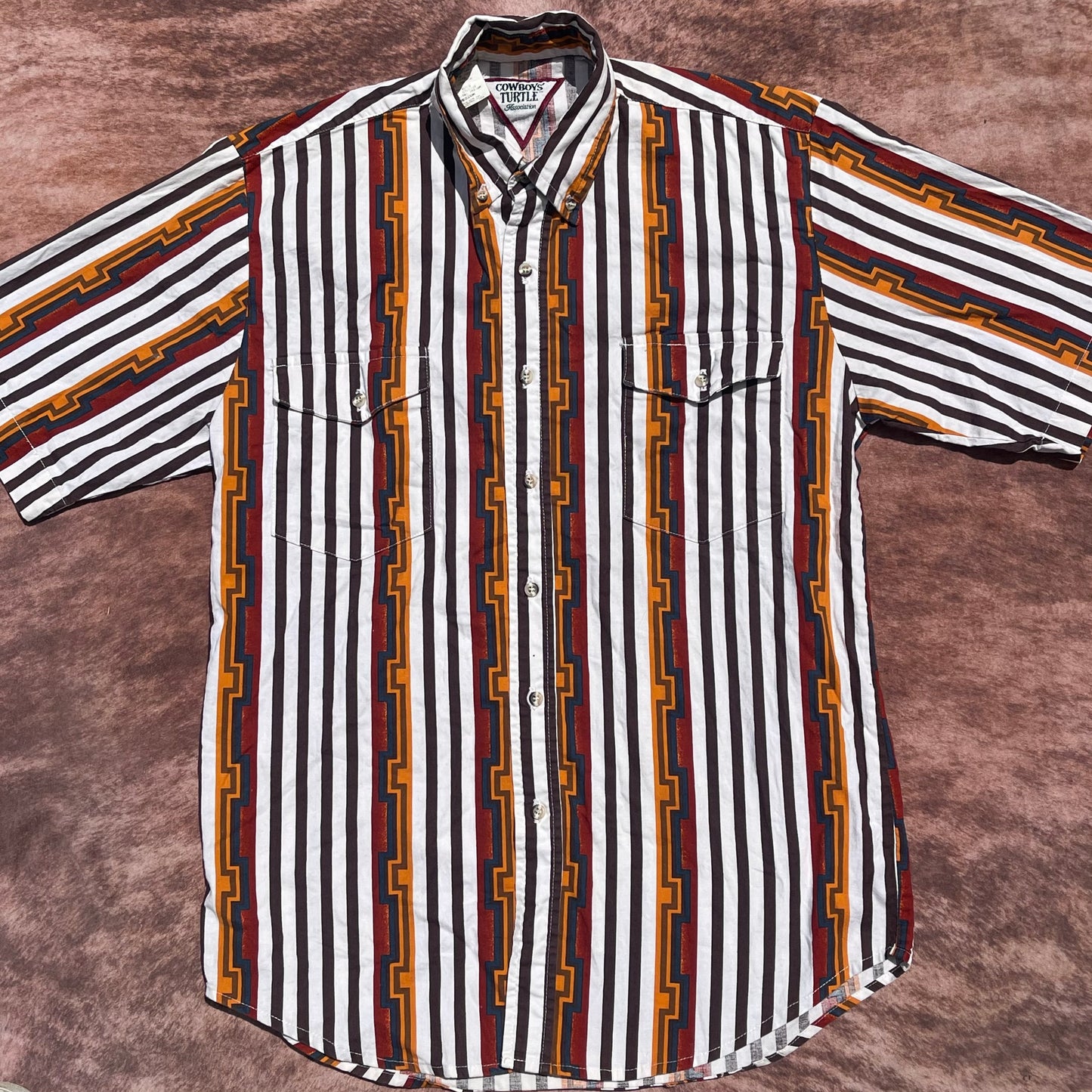 Cowboys Turtle Roper Button Up - Medium (Short Sleeve)