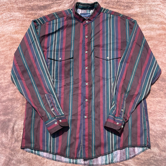 Wrangler Button Up - Looser Fitting XL (17 1/2-36)(Banded Collar)