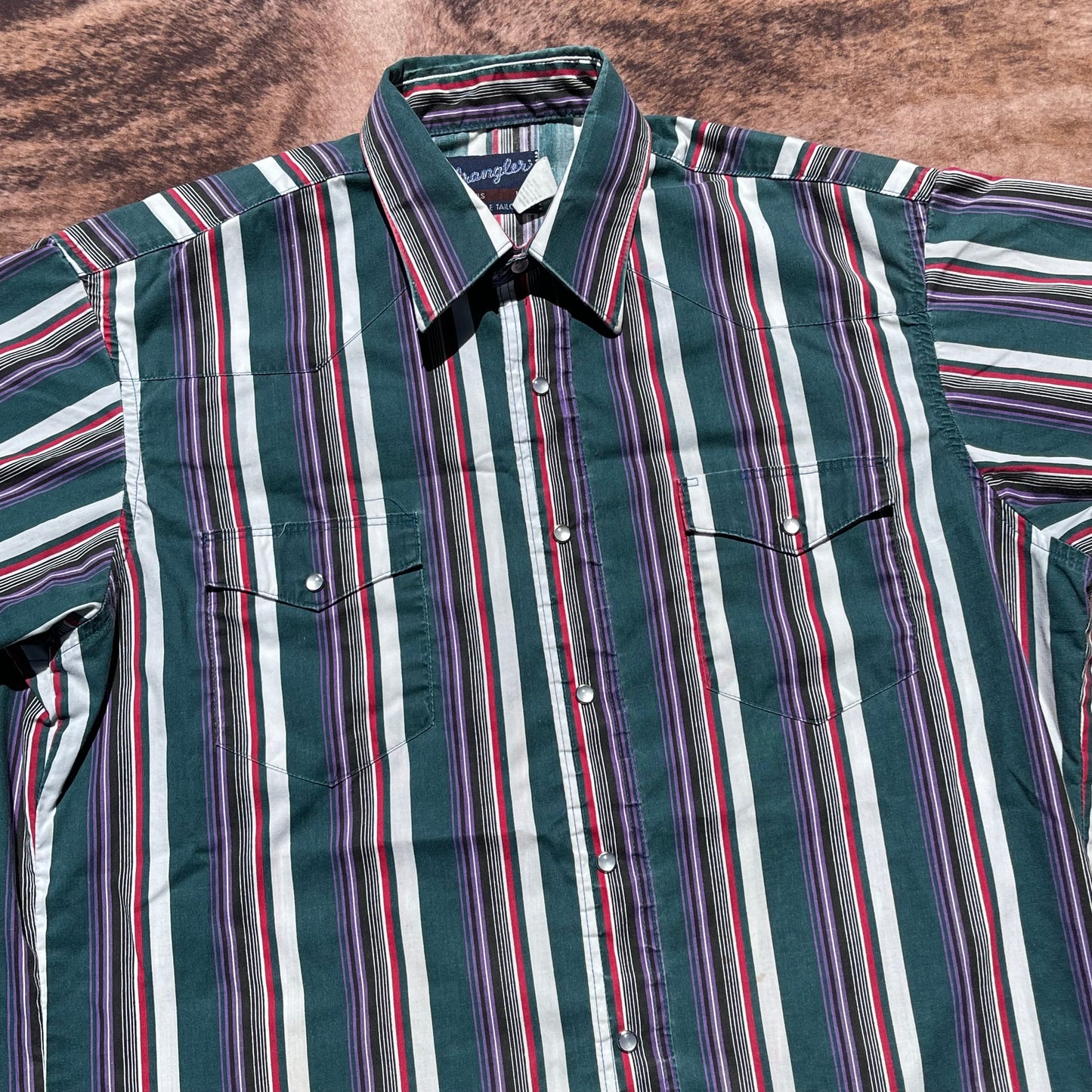 Wrangler Pearl Snap - Large (16 1/2)(Short Sleeve)