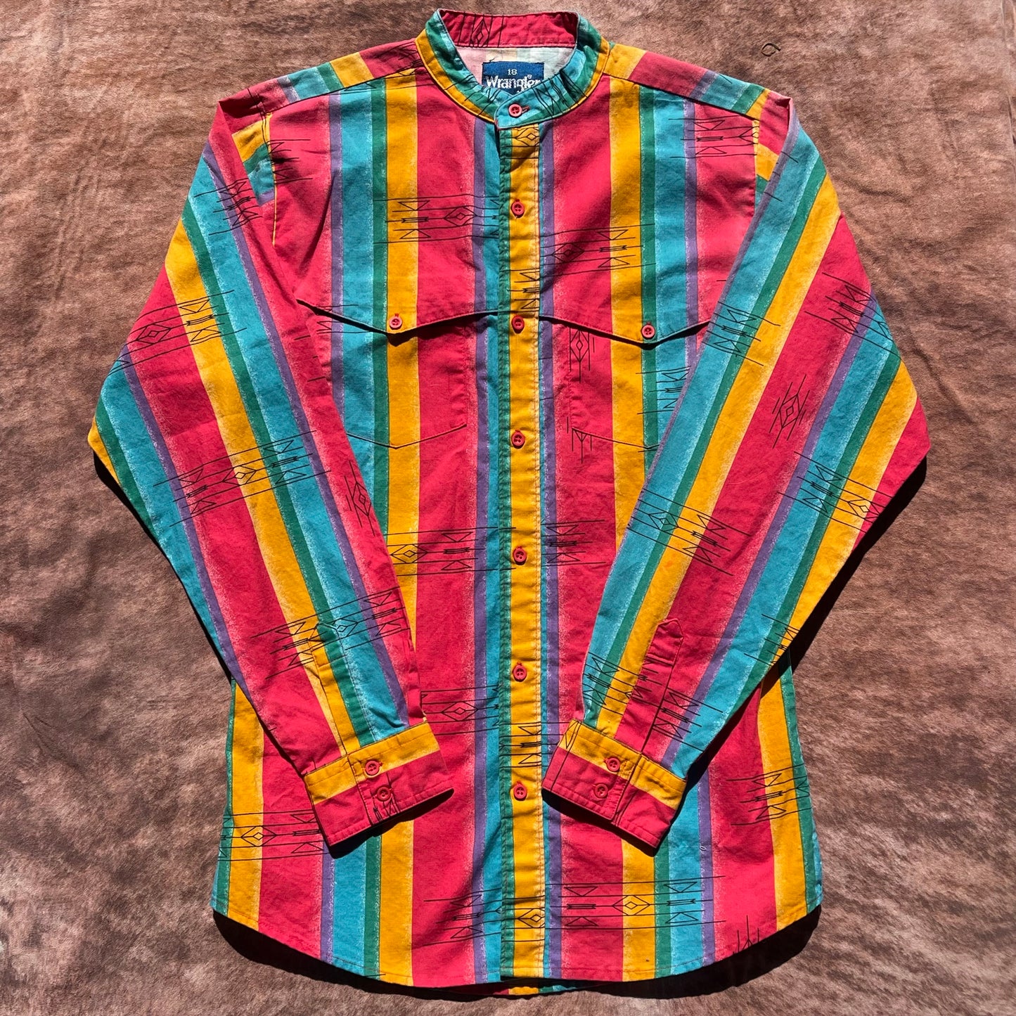 Wrangler Button Up - Youth 18 fits Adult XS (Banded Collar)