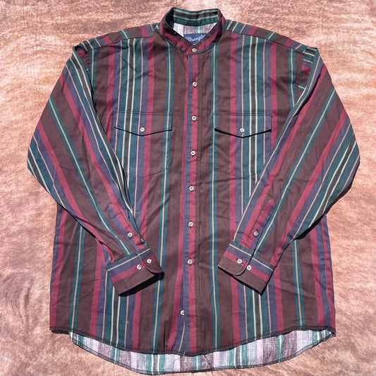 Wrangler Button Up - Looser Fitting XL (17 1/2-36)(Banded Collar)