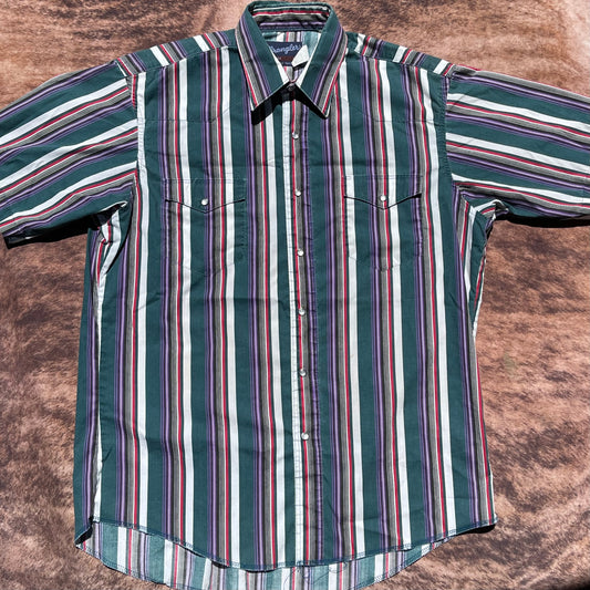 Wrangler Pearl Snap - Large (16 1/2)(Short Sleeve)